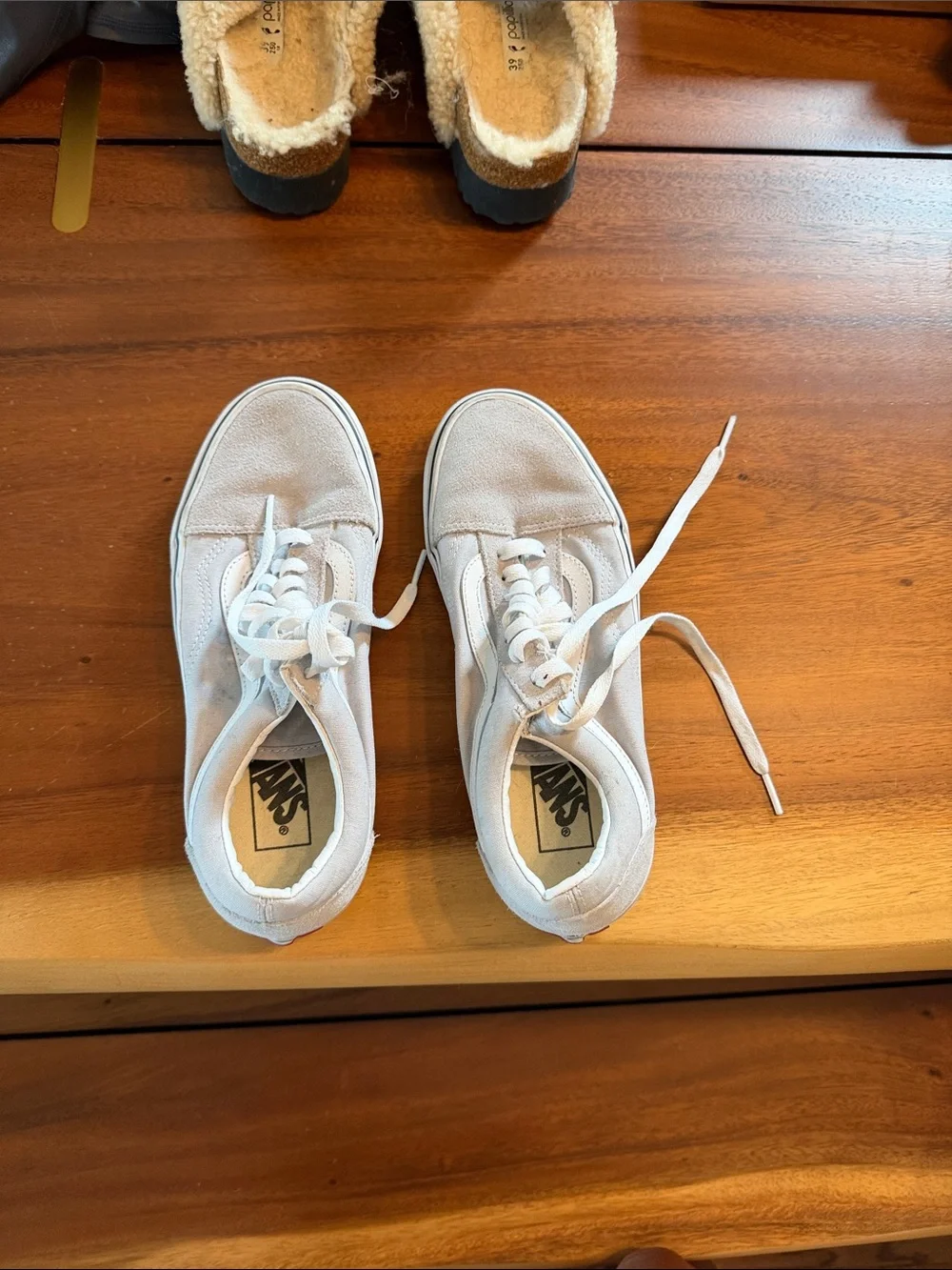 Vans White Low-Top Suede Sneakers